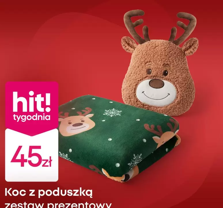 Koc z poduszką zestaw prezentowy