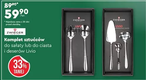 Komplet sztućców do sałaty lub do ciasta i deserów Livio