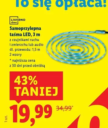 Samoprzylepna taśma LED, 3 m