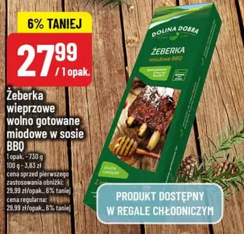 Żeberka wieprzowe wolno gotowane miodowe w sosie BBQ