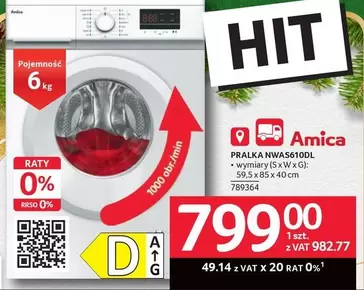 Amica - PRALKANWAS610DL