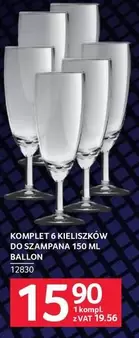 KOMPLET 6 KIELISZKÓW DO SZAMPANA 150 ML BALLON