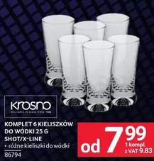 Krosno - KOMPLET 6 KIELISZKÓW DO WÓDKI 25 G SHOT/X-LINE