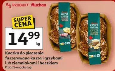Kaczka do pieczenia faszerowana kaszą i grzybami lub ziemniakami i boczkiem