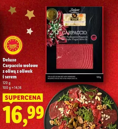 Carpaccio wołowe z oliwą z oliwek i serem