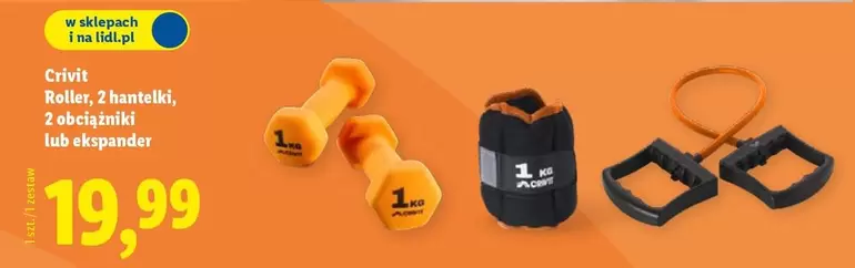 Roller, 2 hantelki, 2 obciążniki lub ekspander