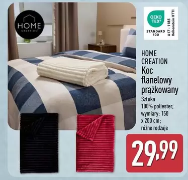 Koc flanelowy prążkowany