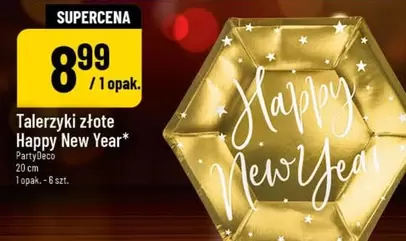 Talerzyki złote Happy New Year