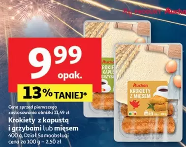 Krokiety z kapustą i grzybami lub mięsem