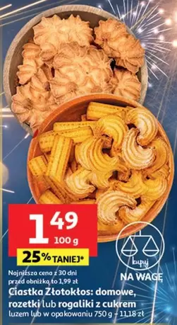 domowe, rozetki lub rogaliki z cukrem