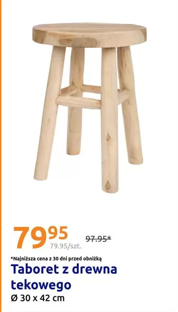 Taboret z drewna tekowego