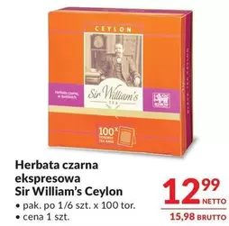 Herbata czarna ekspresowa Sir William's Ceylon