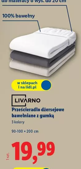 Prześcieradło dżersejowe bawełniane z gumką