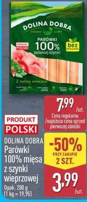 Parówki 100% mięsa z szynki wieprzowej