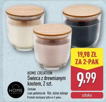 Ok - Świeca z drewnianym knotem, 2 szt.