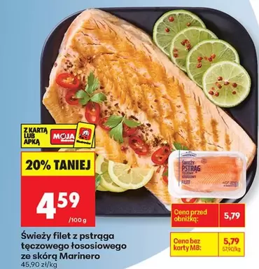 Mb - Świeży filet z pstrąga tęczowego łososiowego ze skórą