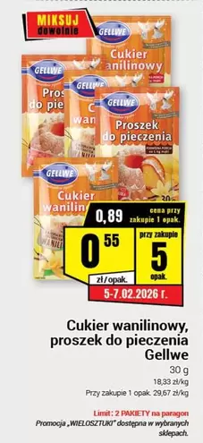 Cukier wanilinowy, proszek do pieczenia