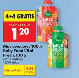 Baby - Mus owocowy 100%  Food Vital Fresh