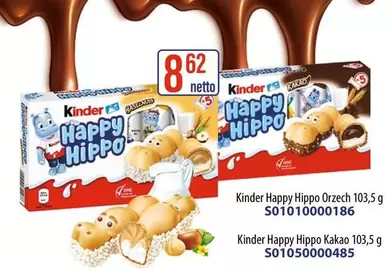 Happy Hippo Orzech 103,5 g S01010000186, Happy Hippo Kakao 103,5 g S01050000485