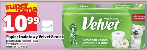 Aloe - Papier toaletowy Velvet 8 rolek