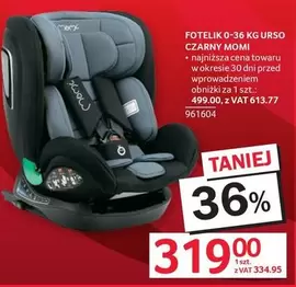 FOTELIK 0-36 KG URSO CZARNY