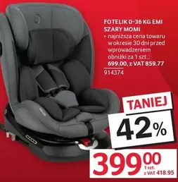 FOTELIK 0-36 KG EMI SZARY