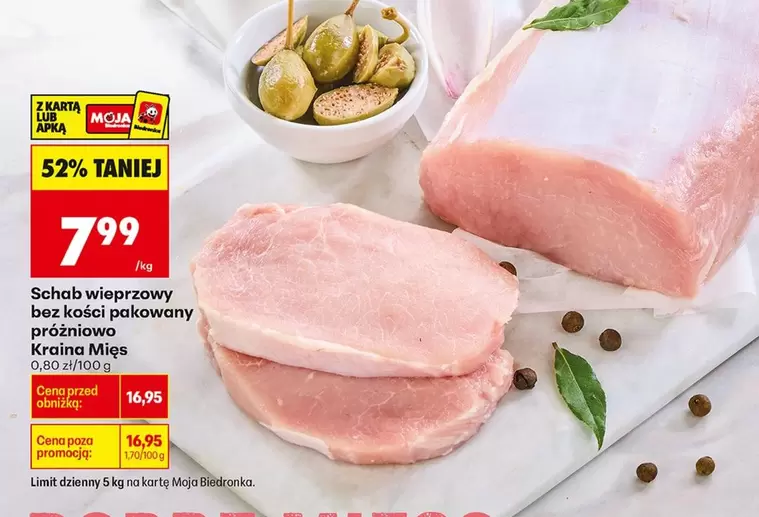 Schab wieprzowy bez kości pakowany próżniowo