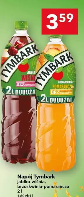 Napój Tymbark jabłko-wiśnia, brzoskwinia-pomarańcza