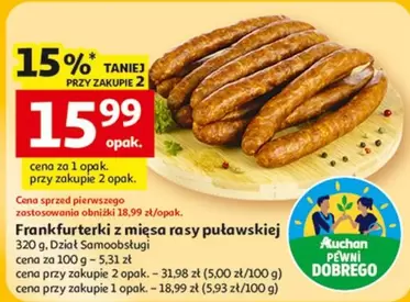 Frankfurterki z mięsa rasy puławskiej