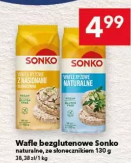 Wafle bezglutenowe Sonko naturalne, ze słonecznikiem