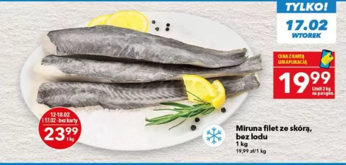 Miruna filet ze skórą, bez lodu