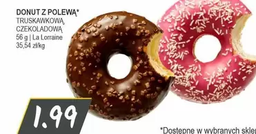 DONUT Z POLEWA TRUSKAWKOWA, CZEKOLADOWĄ