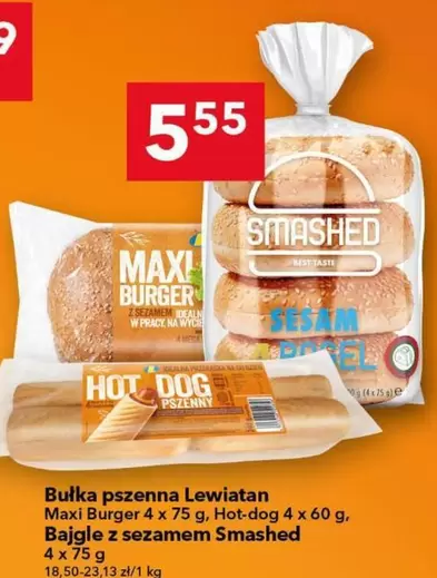 Burger - Bułka pszenna Maxi , Hot-dog, Bajgle z sezamem Smashed