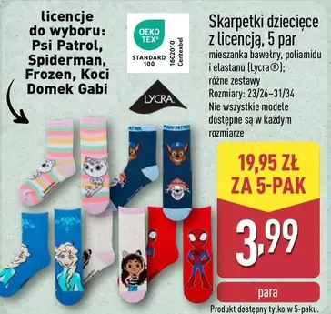 Spiderman - Skarpetki dziecięce z licencją, 5 par