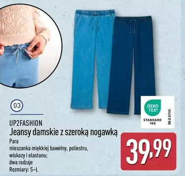 Jeansy damskie z szeroką nogawką