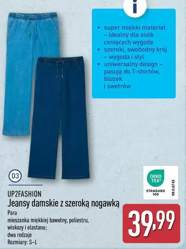 Jeansy damskie z szeroką nogawką