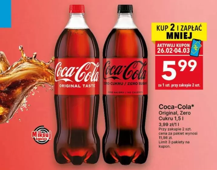 Coca Cola - Original, Zero Cukru