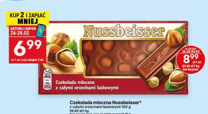 Czekolada mleczna Nussbeisser