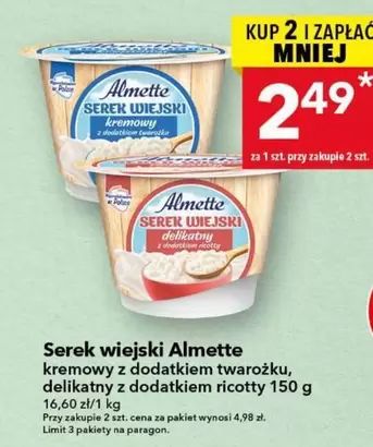 Police - wiejski Almette kremowy z dodatkiem twarożku, delikatny z dodatkiem ricotty