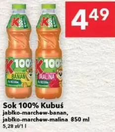 Sok 100% Kubuś jabłko-marchew-banan, jabłko-marchew-malina