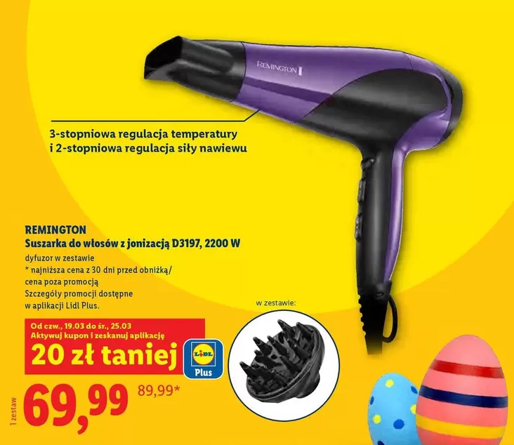 Plus - Suszarka do włosów z jonizacją D3197, 2200 W