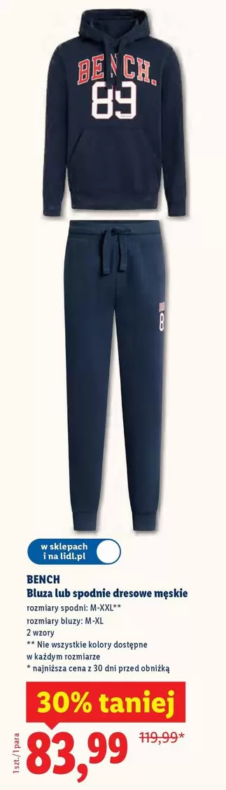 Bluza lub spodnie dresowe męskie