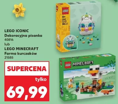Lego - ICONIC Dekoracyjna pisanka 40816 lub MINECRAFT Farma kurczaków 21585