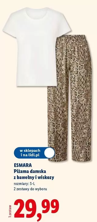 Piżama damska z bawełny i wiskozy