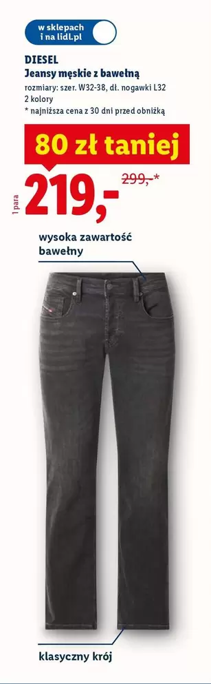 Jeansy męskie z bawełną