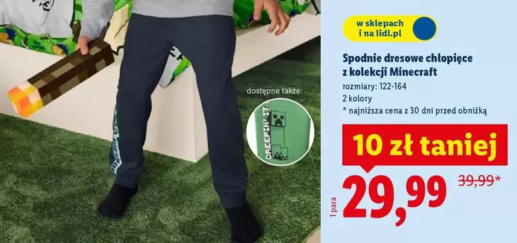 It - Spodnie dresowe chlapięce z kolekcji Minecraft