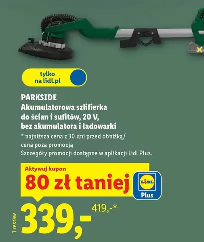 Plus - Akumulatorowa szlifierka do ścian i sufitów, 20 V, bez akumulatora i ładowarki
