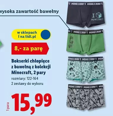 Minecraft - Bokserki chłopięce z bawełną z kolekcji , 2 pary