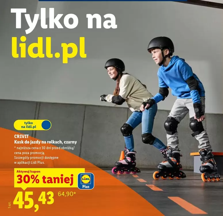 Plus - Kask do jazdy na rolkach, czarny