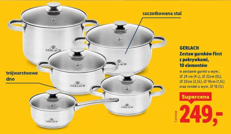 Ok - Zestaw garnków First z pokrywkami, 10 elementów